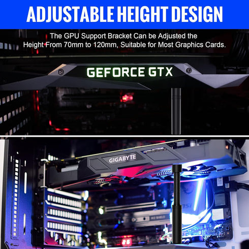 Aivalas GPU Support Bracket, Graphics Video Card Brace with Height Adjustable, Anti Sag Holder for Universal Graphics