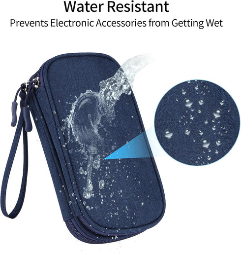 Travel Cable Organizer, Electronics Accessories Bag for Charger, Phone, Memory Card, Travel Gadget Bag, Blue