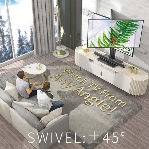 Universal Swivel TV/Table Top Stand for 19 to 43 inch TVs, 90 Degree Swivel, 4 Level Height Adjustable
