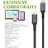 Vebner 6-Inch USB4 40Gbps 100W (20V, 5A) 3 (2-Pack) Extra Short Cable - Supports Charging - Compatible with Thunderbolt