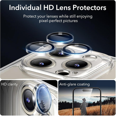 ESR Armor Series Case Set for iPhone 15 Pro Max, Clear, MagSafe Compatible, Full-Coverage, Scratch Resistant, Lens
