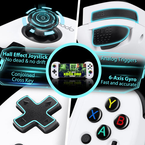 Wireless Mobile Gaming Controller for IOS & Android, Bluetooth Gamepad with Adjustable Clip for Smartphones