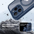 TIESZEN iPhone 15 Pro Max Case - Dark Blue, Dustproof, MagSafe Compatible, 9H Tempered Glass & Privacy Screen