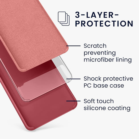 kwmobile Case Compatible with Google Pixel 7 Case - TPU Silicone Phone Cover with Soft Finish - Dark Rose
