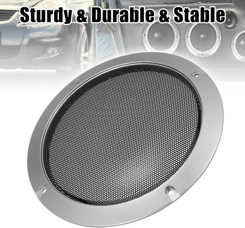 X AUTOHAUX 6.5" Speaker Grille Cover, Mesh Trim Round Subwoofer Grille Horn Protective Guard for Car