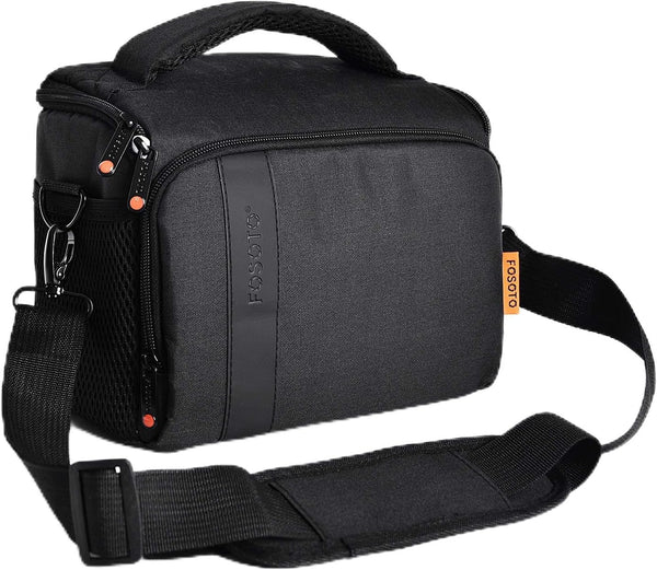 FOSOTO Waterproof Shoulder Camera Case Bag with Rain Cover, Compatible for Nikon D5600 D750 D3300 Canon Rebel SL2 T7i