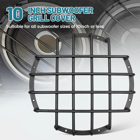 10 Inch 4 10 Inch 10 Inch 4 2PCS NuIth Metal Subwoofer Grill, bar Audio Speaker Grill Cover Protector, Black Car Bar