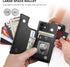 Bocasal Crossbody Wallet Case for iPhone 12/12 Pro, Card Holder, Zipper Slot, Shockproof Purse Cover, 6.1 Inch (Black)