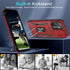 DEERLAMN Samsung Galaxy S24 Case - Red, Military Grade Shockproof, Slide Camera Cover + Screen Protector, Rotated Ring