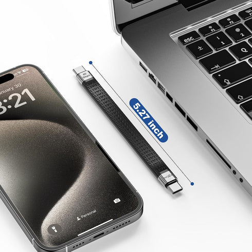 40Gbps USB4 Cable, Short USB C to USB C, Compatible with Thunderbolt 4/3, Supports 8K Display.