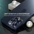 Choiche Bling Camera Lens Protector for iPhone 15 Pro/Pro Max, 9H Tempered Glass, Glitter-Titanium Blue, Metal Ring.