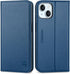 SHIELDON Case for iPhone 15 2023, Genuine Leather Wallet Foldable Case with Kickstand