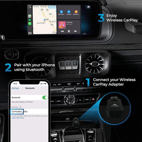 Wireless CarPlay Adapter 2023 Pro Slim Edition - Smallest Newest and Fastest Wireless CarPlay Adapter - AutoSky