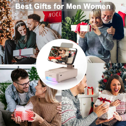 Gifts for Men, Cell Phone Stand with Bluetooth Speaker & LED Color Changing Light, Unique Gifts for Women, Dad, Husband