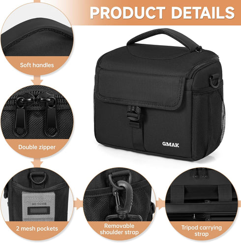 GMAK 9'' 4.7'' 7.5'', Waterproof Camera Bag for Photographers, Anti-shock Camera Shoulder Bags with Water-resistant