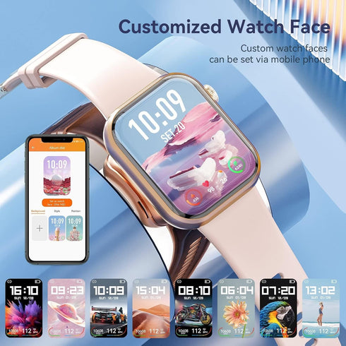 Hwagol Smart Watch - 1.85 Inch Fitness Tracker - Answer/Make Call - Heart Rate/Sleep Monitor/Pedometer/Calories,