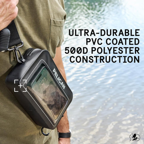 Pelican Marine Waterproof Sling Bag 2L, Crossbody Bag with Detachable Strap and Touchscreen Compatible Phone Compartment