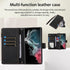 Asuwish Wallet Case for Samsung Galaxy S23 Ultra 5G - Black, 6.8", with Tempered Glass, Wrist Strap & Card Holder.