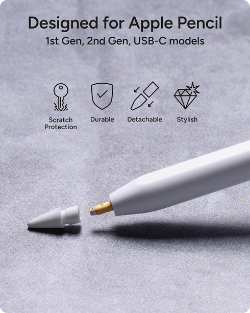 ZAGG 1st 2nd Pack 4, Replacement Tips for Apple Pencil Gen, Gen, & USB-C - of Smooth Writing, Perfect Friction, Pastel