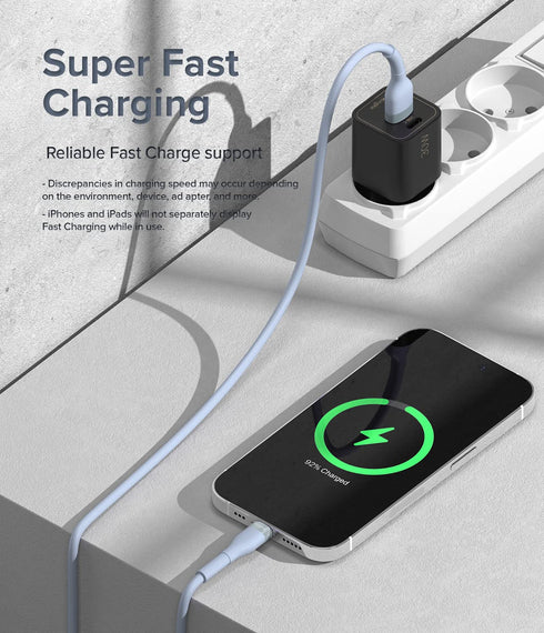 Ringke USB A to Lightning Charger Cable (2M / 6.56 FT) for Fast Charging, High Speed Data Transfer, Compatible with