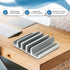 Multiple Laptop Holder Vertical Stand, Adjustable Vertical Stand Holds 5 Devices, Fits All Laptops and Tablets