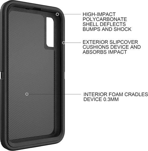 MXX Heavy Duty Case for Samsung Galaxy A50 - Drop Protection Case for Galaxy A50/A50s/A30s (Black)