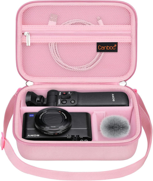 Canboc Carrying Camera Case for Sony ZV-1/ZV-1 II/ZV-1F Vlog Digital & Vlogger Accessory Kit, Travel Storage Bag with