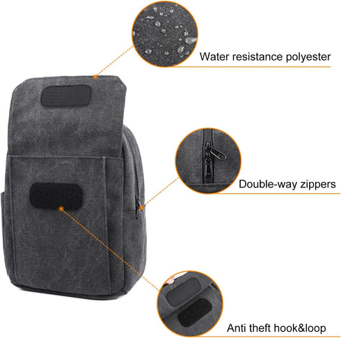 TULLIO Small Camera Bag, Lightweight Camera Sling Bag Waterproof DSLR/Mirrorless Crossbody Case with Rain Cover