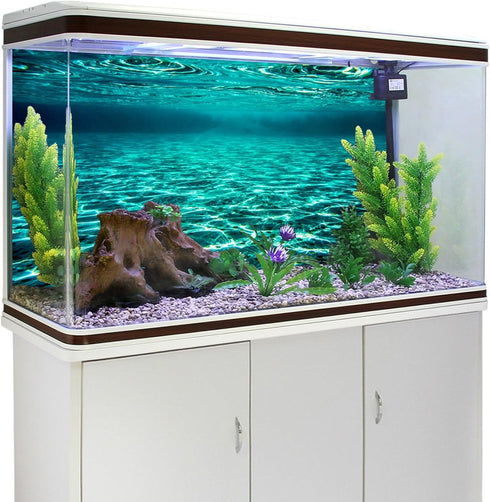 YongFoto 48x18 Inches Polyester Aquarium Background, Turquoise Clear Water Ripple Decor
