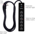 GE 6-Outlet Surge Protector, 2 Pack, 10 Ft Extension Cord, Power Strip, 800 Joules, Black