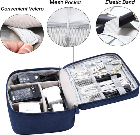VOCUS Electronics Organizer Bag - Portable Travel Cable Organizer for Electronics Accessories, Large Storage Case