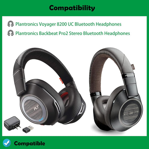 Supreme Comfort Headset Ear Cushions Replacement Ear Pads Headphone Earpads Compatible with Plantronics Voyager 8200 UC/Backbeat Pro2 Stereo Bluetooth Headphones