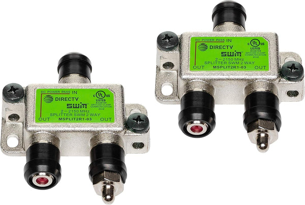 Directv SWM Approved 2-Way Wide Band Splitter, 2-Pack