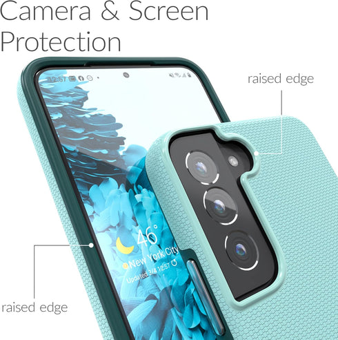 Crave Dual Guard for Samsung Galaxy S22 Case - Shockproof Protection Dual Layer Case for Samsung Galaxy S22 5G, Aqua