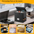 Fireproof Vinyl Record Storage Box - Black Water Resistant Organizer Holds 55 Single Albums, Collapsible Carrying Case