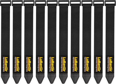 LuBanSir Cinch Straps, 1" x 9" (10 Pack) - Elastic Hook and Loop Fastening Cable Strap for Organization and Storage