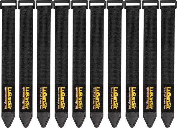 LuBanSir Cinch Straps, 1" x 9" (10 Pack) - Elastic Hook and Loop Fastening Cable Strap for Organization and Storage