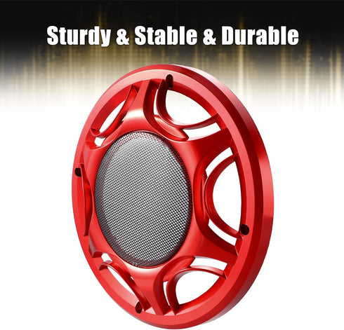 X AUTOHAUX 2pcs 8 Inch Car Metal Audio Speaker Grill Cover, Mesh Woofer Horn Guard Decorative Circle Grille Protector