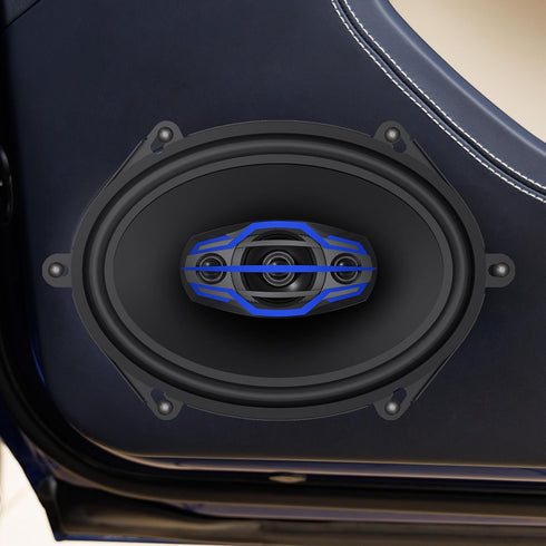 Jensen JS6804 4-Way Car Audio Speakers Pair, 5x7 / 6x8 inch, 160 Watts Peak Power, 35mm Mylar Dome Midrange