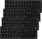 Larrel 4PCS Universal English Keyboard Stickers, Replacement English Keyboard Stickers with Black Background
