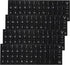 Larrel 4PCS Universal English Keyboard Stickers, Replacement English Keyboard Stickers with Black Background