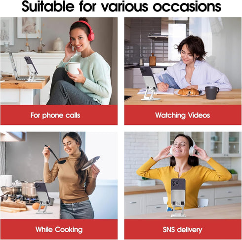 Aiwode 360° Rotating Cell Phone Stand, Desk Phone Holder, Portable Cellphone Cradle, Foldable Phone Stand for iPhone