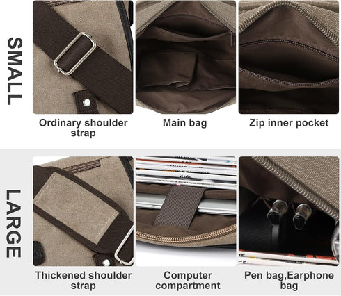 Waterproof Messenger Bag for Men, Crossbody Satchel Shoulder Bag