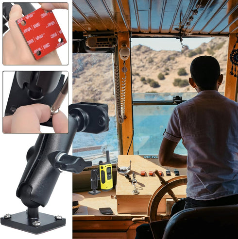 HYS Heavy Duty Drill Base Handheld Radio with Belt Clip Mount, Secure Grip, Versatile Compatibility, Easy Installation