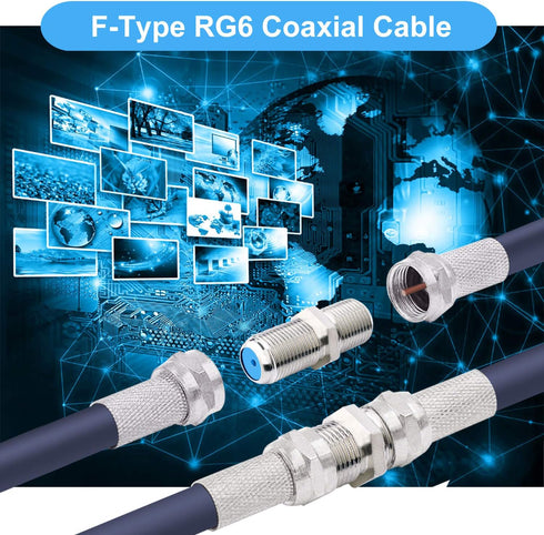 F81 Coaxial Cable Connector 3GHz F-Type RG6 Cable Extension Adapter (Pack of 5, Silver)