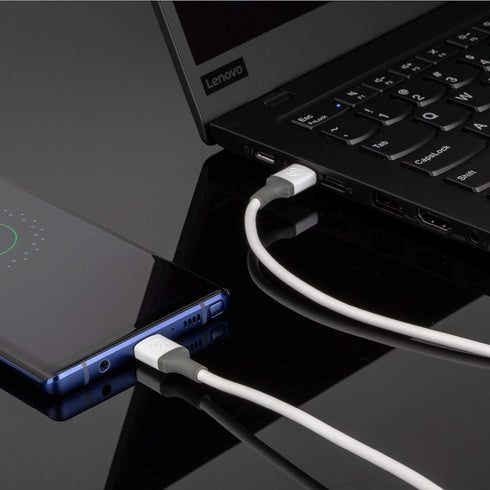Scosche CC4WG-SP Strikeline USB-C to USB-C Sync Charging Cable, 4 Feet, White/Gray