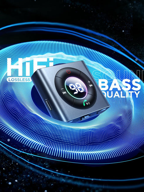 JOYROOM 5.4 AUX Bluetooth Adapter for Car, Dual Mics & HiFi Deep Bass Sound, Noise Cancelling, 26H Battery Life, 2024