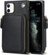 Asuwish Phone Case for iPhone 11, Wallet Cover with Screen Protector and Zipper Card Holder Slot, Leather Flip Cell