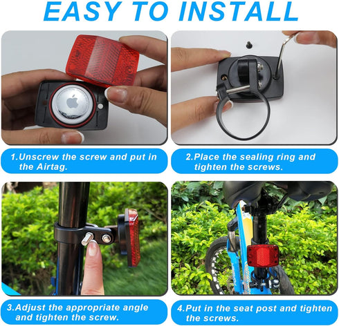 Airtag Bike Mount, Hidden GPS Tracker Case for Apple Airtag, Anti-Theft Holder for Bike, Scooter