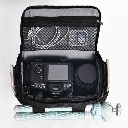 FOSOTO Waterproof Shoulder Camera Case Bag with Rain Cover, Compatible for Nikon D5600 D750 D3300 Canon Rebel SL2 T7i